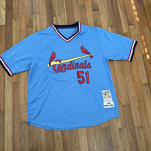 Mitchell & Ness Willie McGee 1982 St. Louis Cardinals Jersey Size XXL - Picture 3 of 6